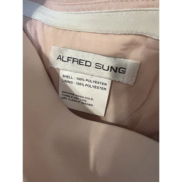 Alfred Sung 14 Formal Blush Pink Off Shoulder Trumpet Gown Front Slit D760 NWT - Picture 6 of 8